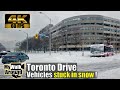 Trying not to get STUCK in snow - driving Toronto's big snowfall on January 17 2022 (4k 60 video)