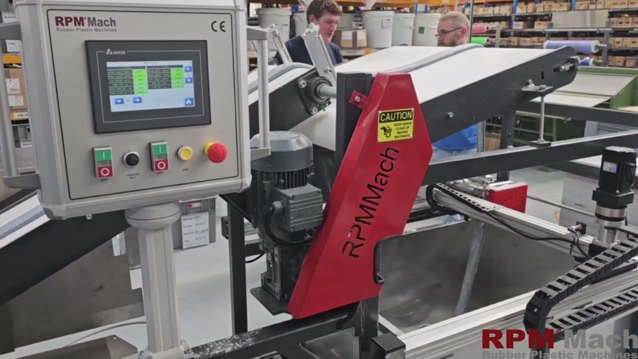 RPMMach KURULUM İNGİLTERE / RUBBER STRIP AUTO STACKER  STOCKER WIG WAG