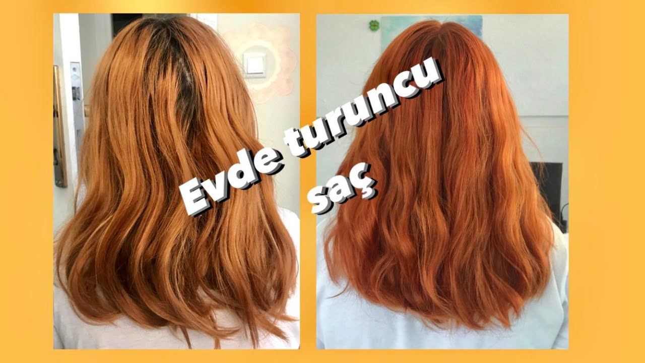 EVDE SAÇLARIMI TURUNCUYA BOYADIM| PALETTE 7.77 YOĞUN BAKIR