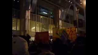 activists sing pete seeger's "if i had a hammer" at no keystone xl rally, san francisco, 2/3/2014