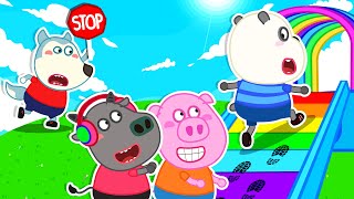 No No Lycan and Friends, Play Safe on the Playground Slide!  Funny Stories for Kids @LYCANArabic