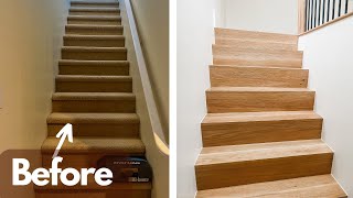 Ultimate Hardwood Stair Transformation like no other