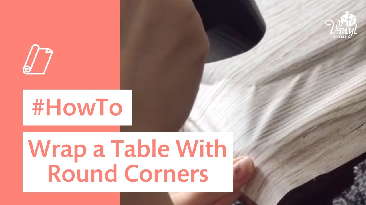 How to vinyl wrap a table with round corners YouTube