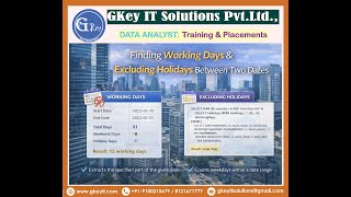 Question-42: Finding  Working Days & Excluding Holidays Between Two Dates