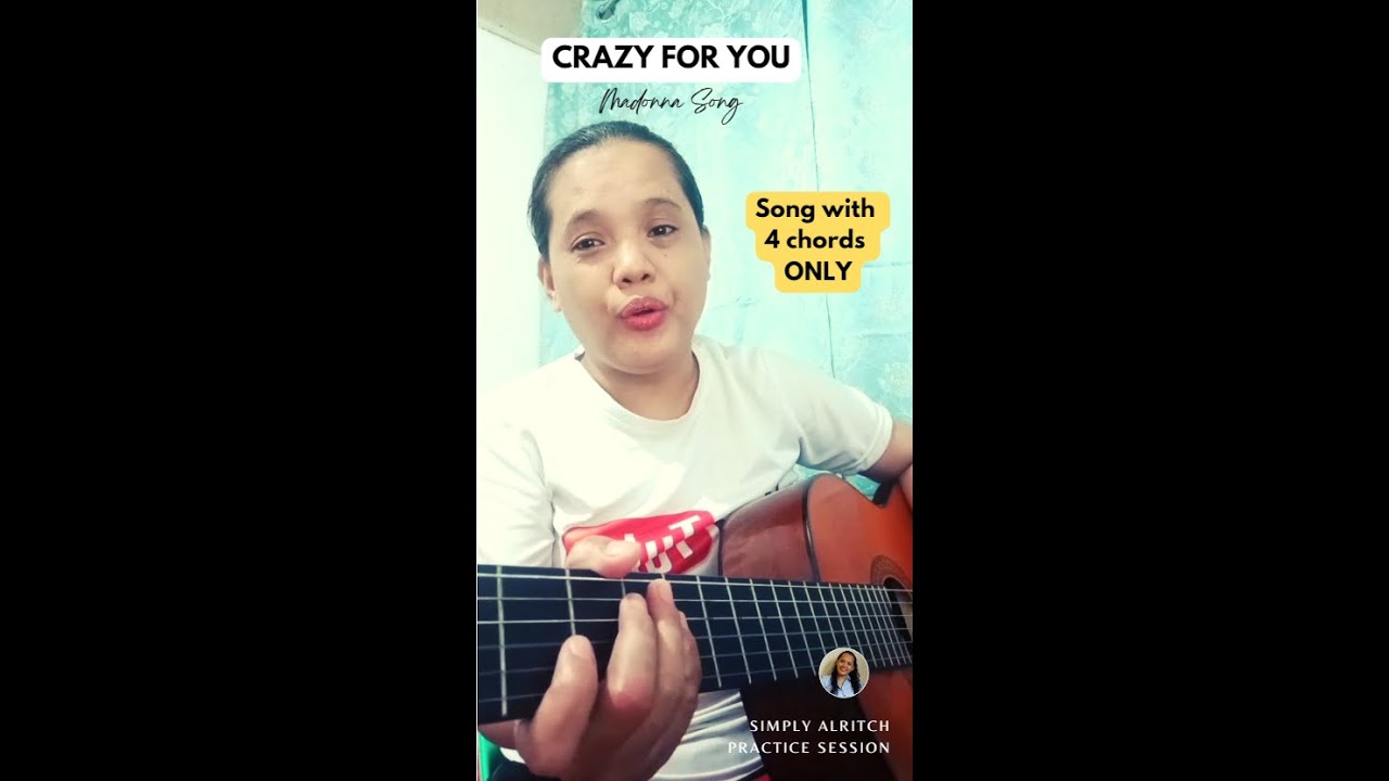 Crazy For You Acoustic Short Cover (A song with 4 chords only) 