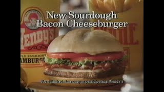 Wendy's New Sourdough Bacon Cheeseburger Commercial from 1994