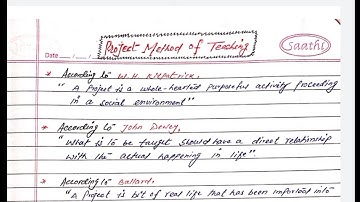 Project Method of Teaching, For B.Ed , D.El.Ed and All Competative Examination.