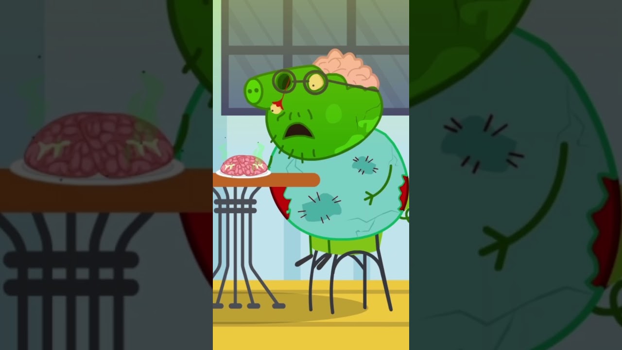 Daddy Pig Zombie Eats in restaurant - Peppa Pig Parodies #peppapig #PeppaPigZombie #funnycartoon