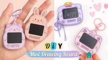 How to make cute mini graffiti board keychain _ DIY mini drawing boards at home
