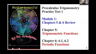 2025 Fall Math 111 Exam 1 Review Trigonometric and Periodic Functions