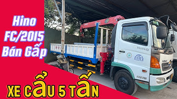 Xe cẩu 5 tấn cũ - Hino FC/2015 thùng dài 5m - THANH LÝ
