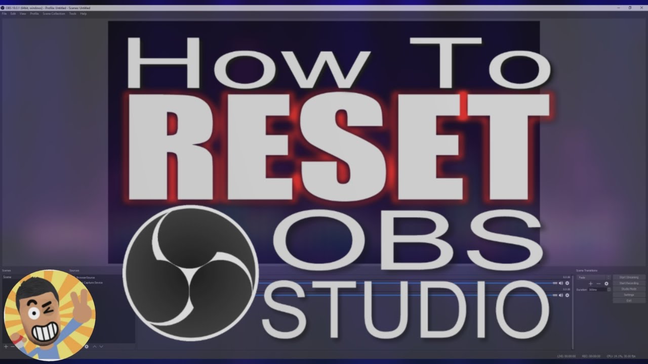 Obs 27.0. Reset Studio игры. Как сбросить OBS экран.