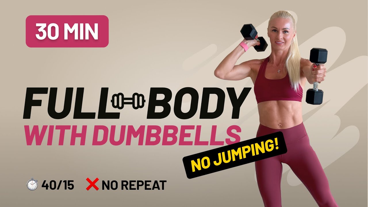 30 Min Full Body with Dumbbells Workout - HIIT Workout at Home No ...