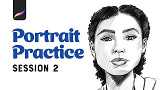 How I'm Learning to Draw Faces in Procreate (Pencil Sketch Process) screenshot 3