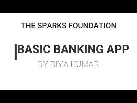 TASK #2 : Basic Banking App (GRIP at The Sparks Foundation)