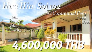 Centrally Large Family 3 Bedroom House For Sale Hua Hin Soi 102 (TP896) Price 4,600,000 THB