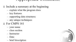 Voiceover CMPS161 Programming Style and Documentation