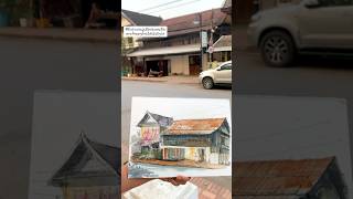 fusion of Lao between French colonial architecture in Luang Prabang, Laos #sketch #watercolor fusion of Lao between French colonial architecture in Luang Prabang, Laos #sketch #watercolor