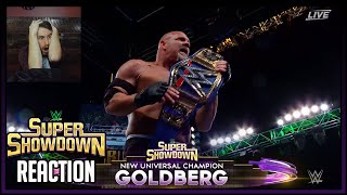 Goldberg Wins The Universal Championship at WWE Super Showdown Reaction
