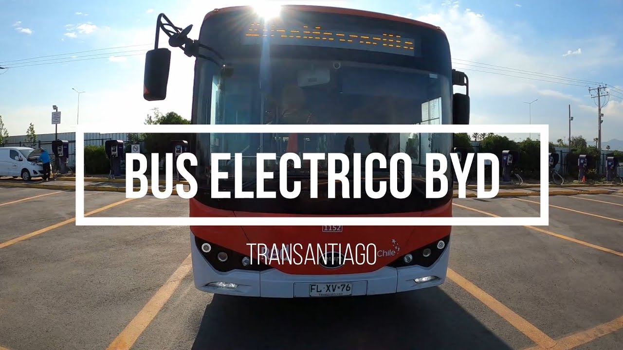 RUTA en Bus Eléctrico BYD Transantiago transporte publico Santiago de Chile