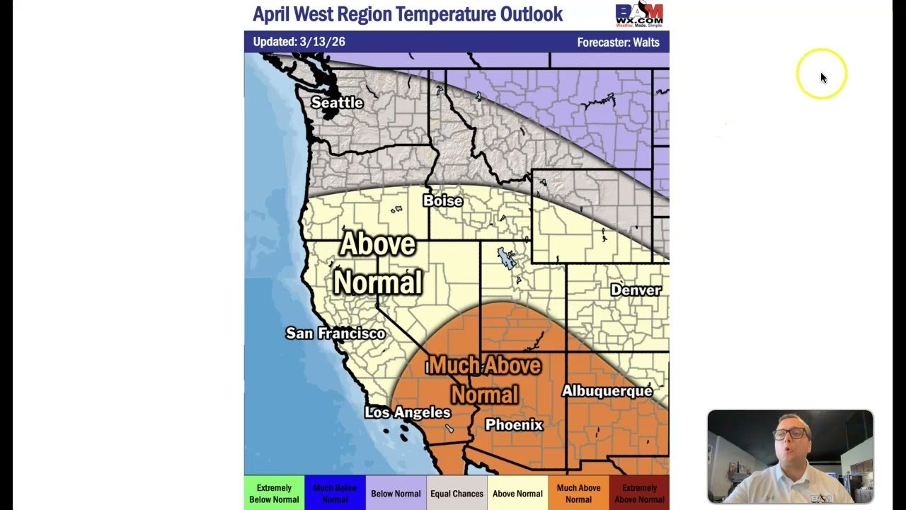 West region April temperature and precipitation outlook 2026