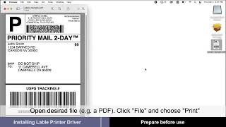 2 macOS: Installing Label Printer Driver And Prepare Before Use D520