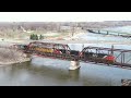 Big variety of power on the canadian national drone views along the scenic cedar river cn l571