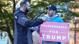 Transgenders For Trump Prank! (STUDENT GETS TRIGGERED)