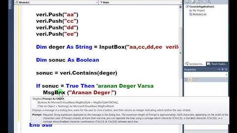 Visual Basic .NET - Ders 363 : Generic Koleksiyonlar Stack Sınıfı Contains