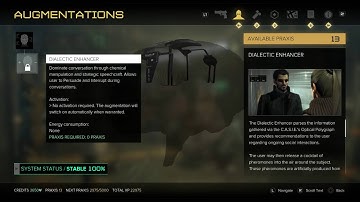 Deus Ex: Mankind Divided - Augmentations: Social Enhancer Dialectic Enhancer Text Information PS4