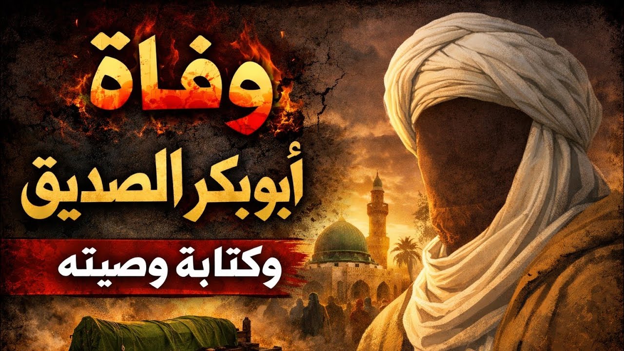 وفاة أبي بكر الصديق | وكتابه وصيته وكلماته الأخيرة المؤثرة ✨