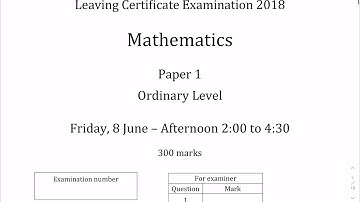 Leaving Cert 2018 Ordinary Level Paper 1 Q1