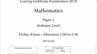 Leaving Cert 2018 Ordinary Level Paper 1 Q1