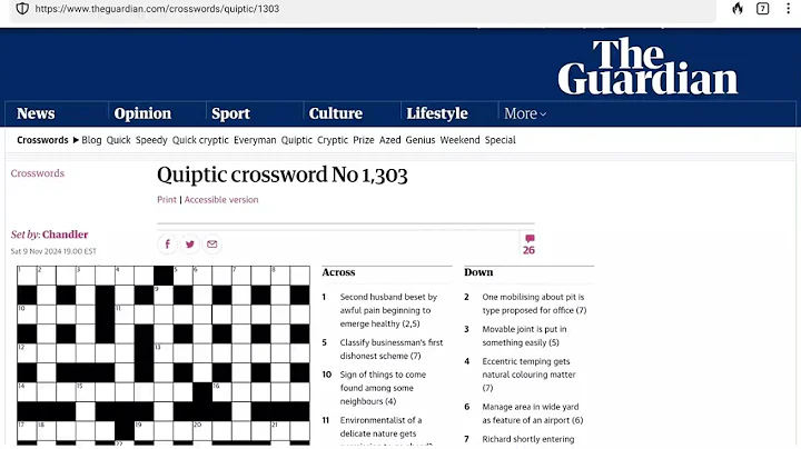 Guardian Quiptic Crossword (No. 1,303)