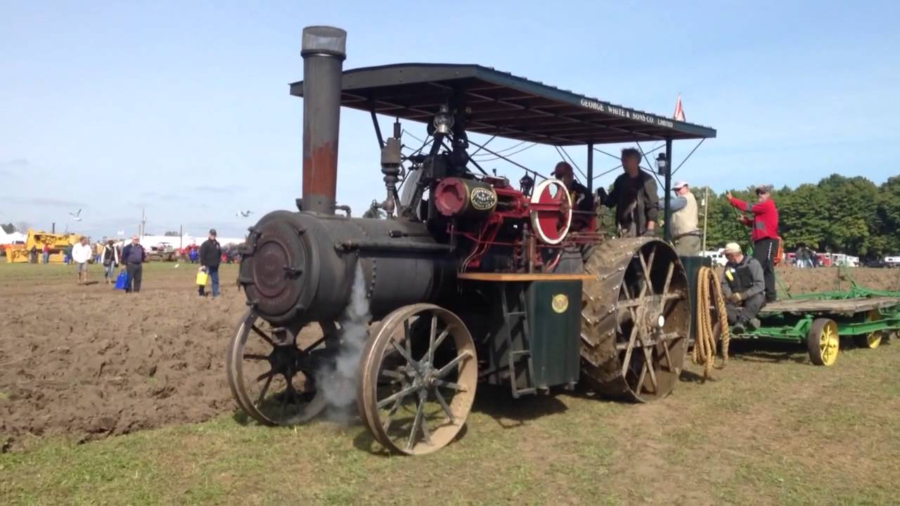1917 20hp White steam engine pulling plow! YouTube