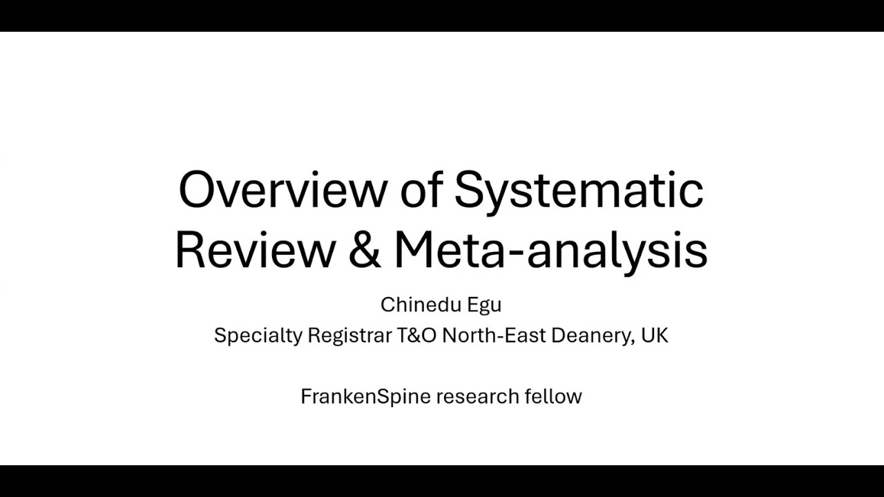 Overview of Systematic Review and Meta-Analysis - YouTube