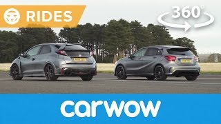 Mercedes A45 AMG vs Honda Civic Type R 360 degree drag race | Passenger Rides