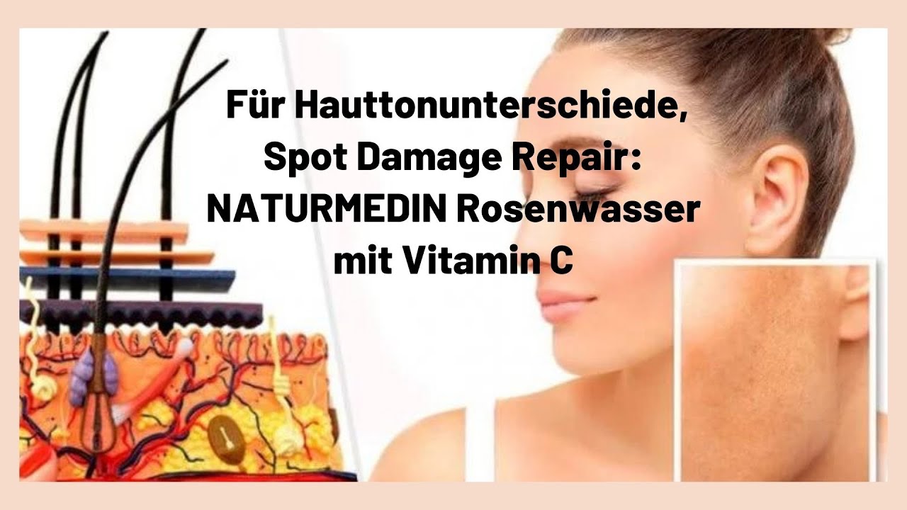 Для изменения тона кожи, восстановления точечных повреждений: розовая вода NATURMEDIN с витамином С