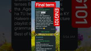 ENG101 || ENG101 final term preparation || ENG101 final term current papers | ENG101 mcq preparation