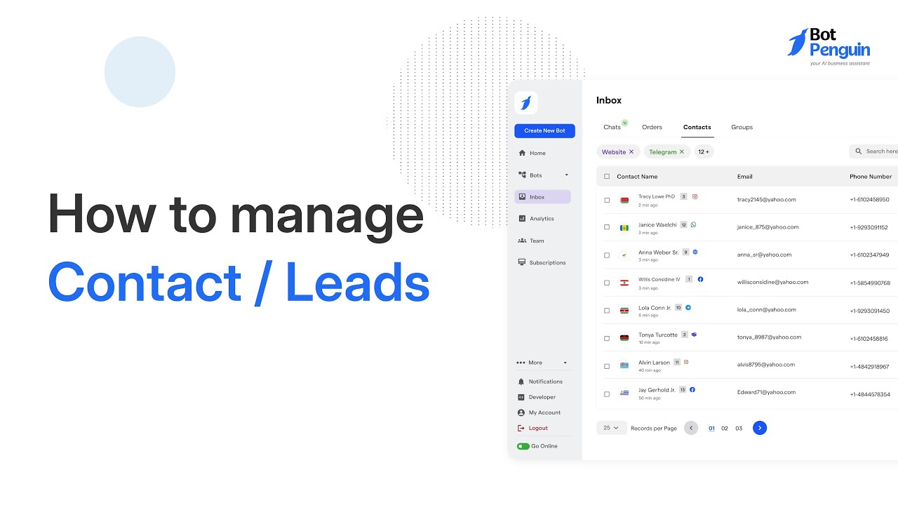 How to Manage Contacts or Leads | BotPenguin - YouTube