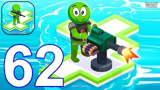 War of Rafts: Crazy Sea Battle  Gameplay Walkthrough Part 62 Stickman Raft War (Android,iOS)