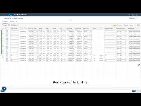 Linde SupplierConnect - Enter Package Details with Excel