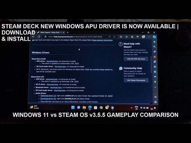 NEW Amernime Custom AMD APU Driver for Steam Deck running on Windows 10/11  Now Available! : r/WindowsOnDeck