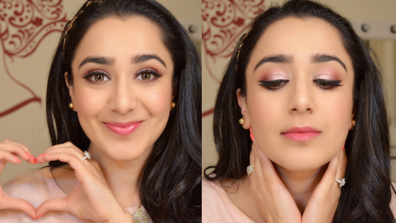 Valentine's Day Makeup Tutorial - Sweet & Flirty Pink Makeup - YouTube