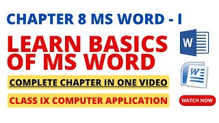 Chapter 8 MS Word I Learn Basic of MS WORD | Complete Chapter | Class 9th Computer Applications screenshot 3