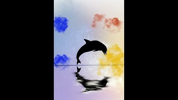 Timelapse digital art of dolphin