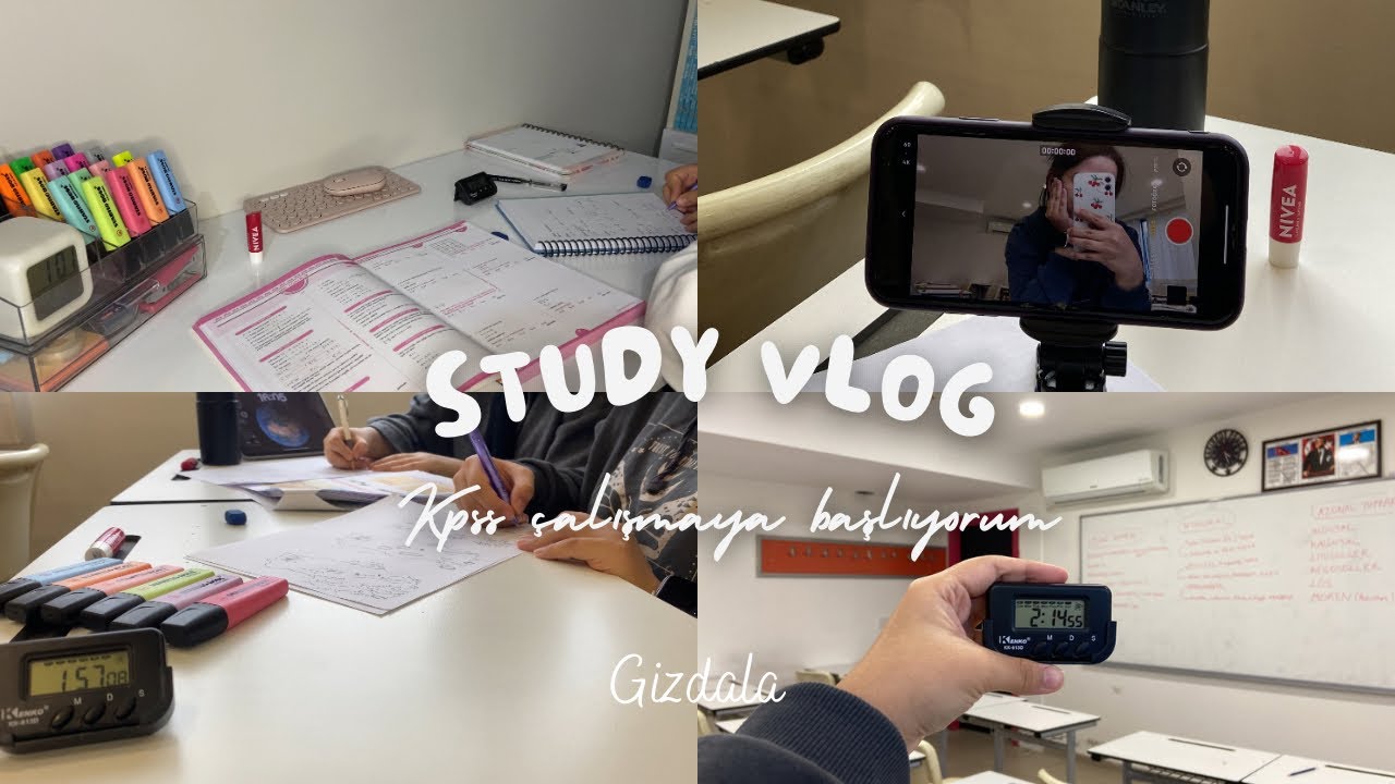 KPSS çalışma günlüğüm 1 🌸 | En baştan başlıyorum, dershanede bir günüm 📚 #studyvlog