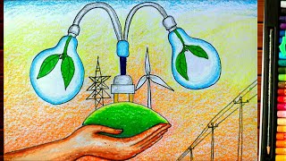 Save energy drawing||be aware use energy with care drawing