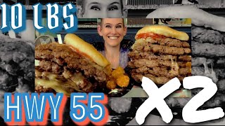 HWY 55 DOUBLE CHALLENGE | MOLLY SCHUYLER | MOM VS FOOD