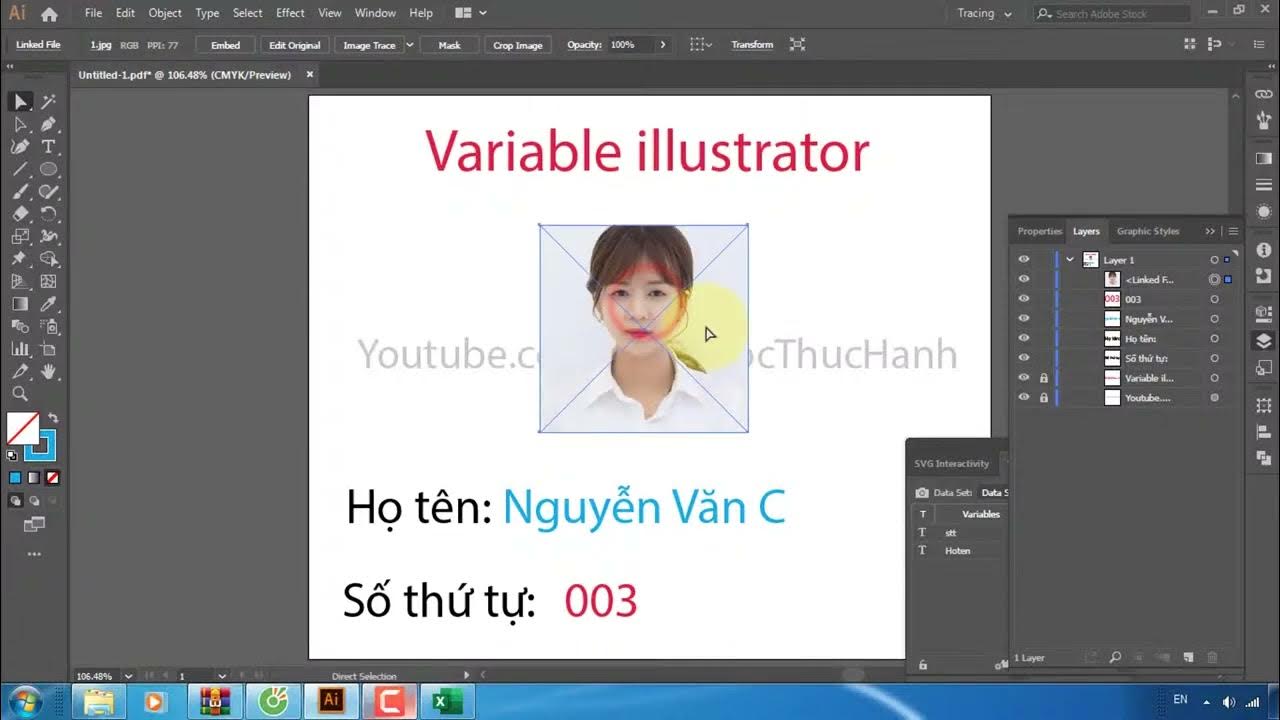 Đánh số nhảy tự động trong illustrator Variable Data Trộn Thư Trong